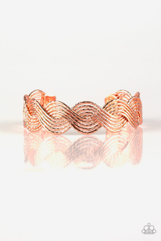 Braided Brilliance - Copper Bracelet - Paparazzi Accessories