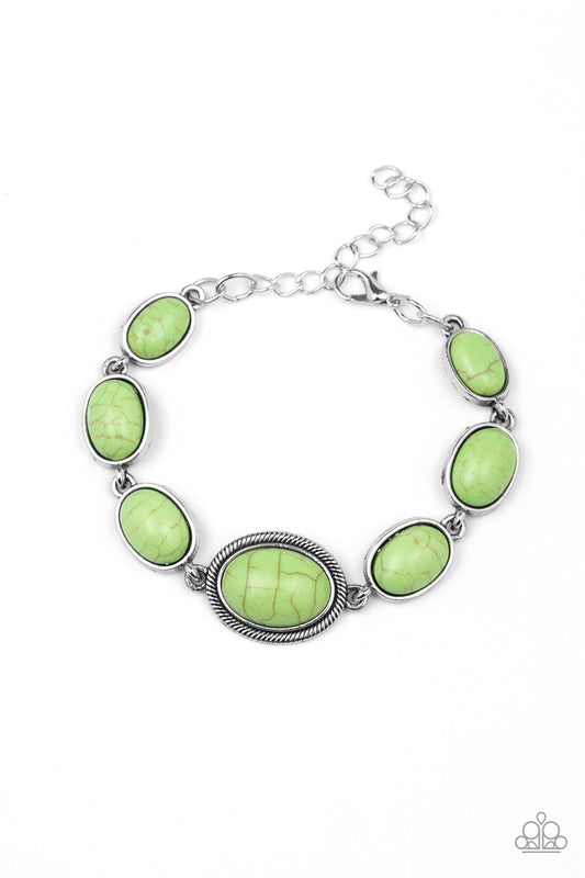 Serene Stonework - Green Bracelet - Paparazzi Accessories