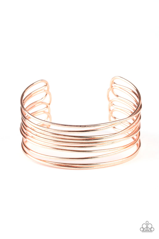 HAUTE Wired - Copper Bracelet - Paparazzi Accessories