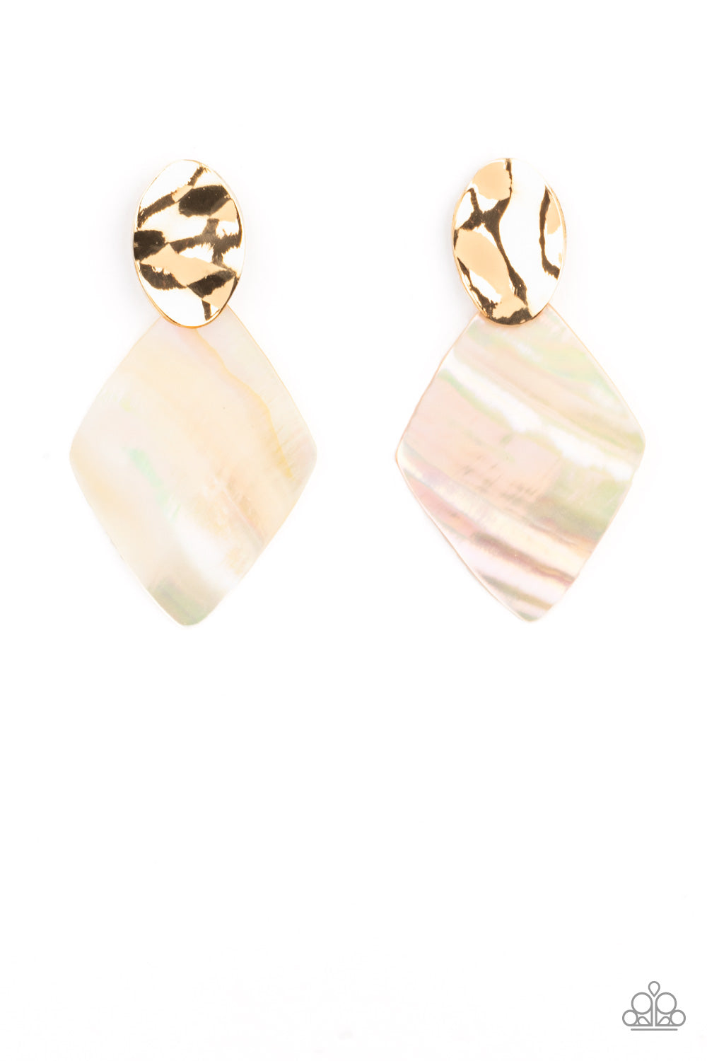 Alluringly Lustrous - Gold Shell Earrings - Paparazzi Accessories