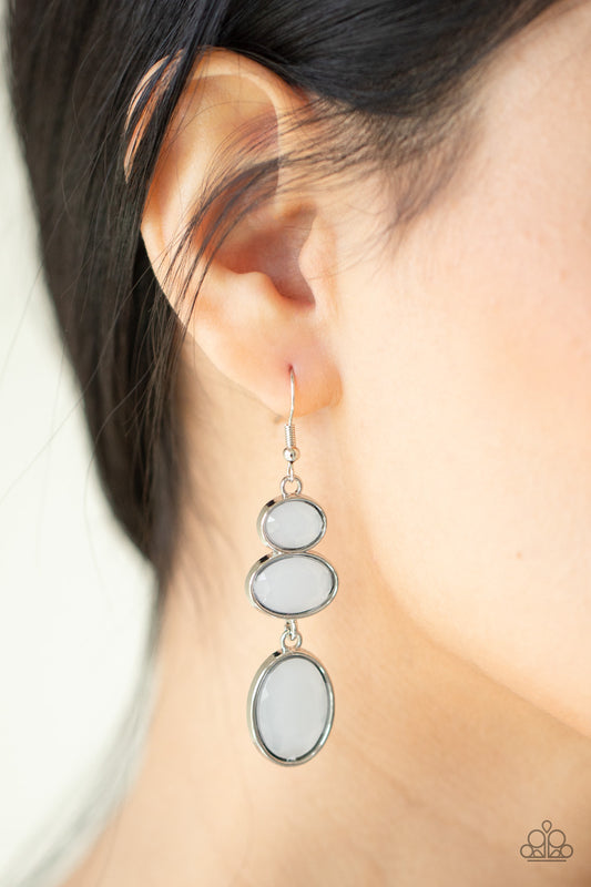 Tiers Of Tranquility - White Earrings - Paparazzi Accessories