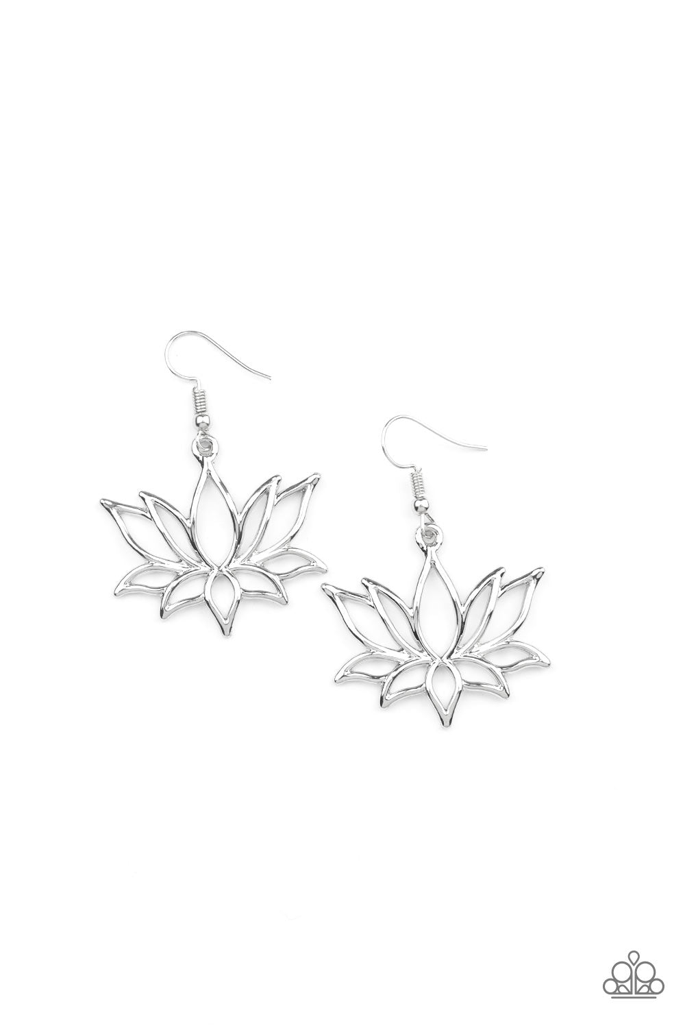 Lotus Ponds - Silver Earrings - Paparazzi Accessories