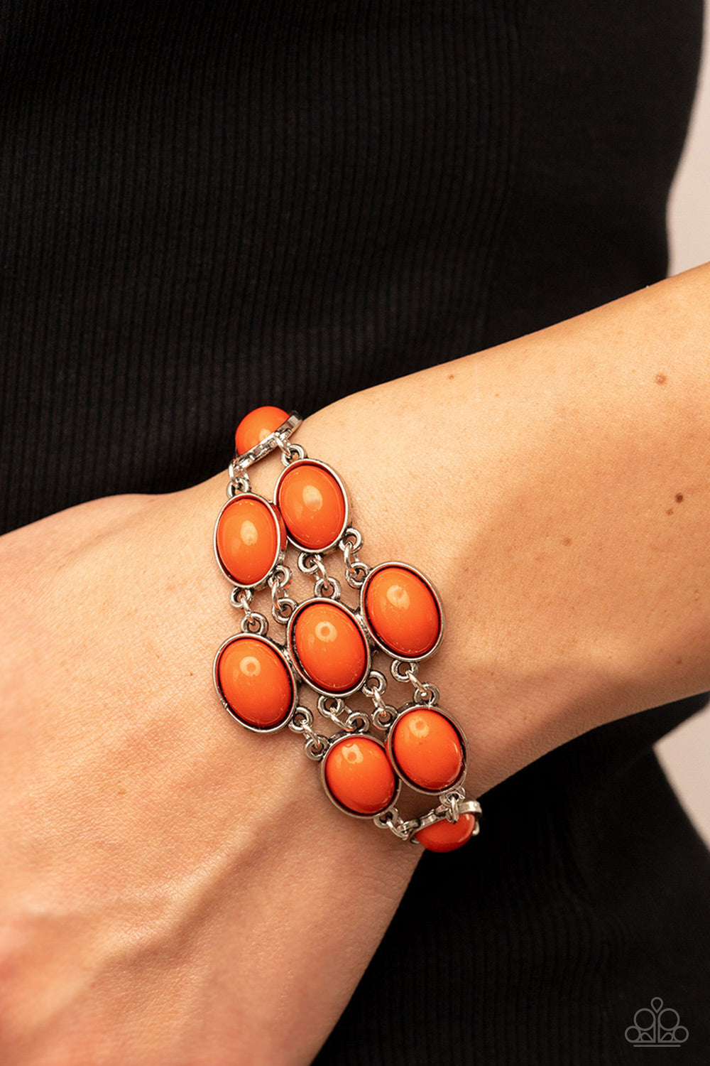 Color Wheel Garden - Orange Bracelet - Paparazzi Accessories