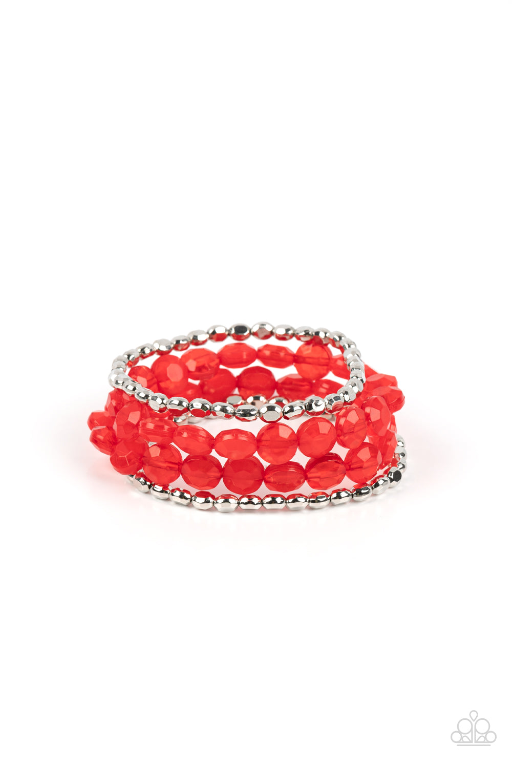Seaside Siesta - Red Bracelet - Paparazzi Accessories